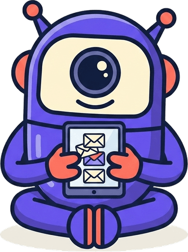 The Compile robot reading its personalized inbox