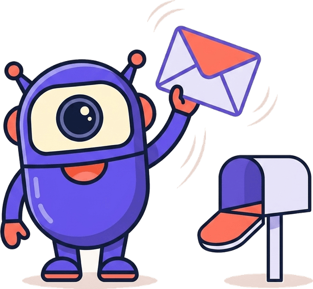 The Compile robot delivering the weekly issue to your mailbox