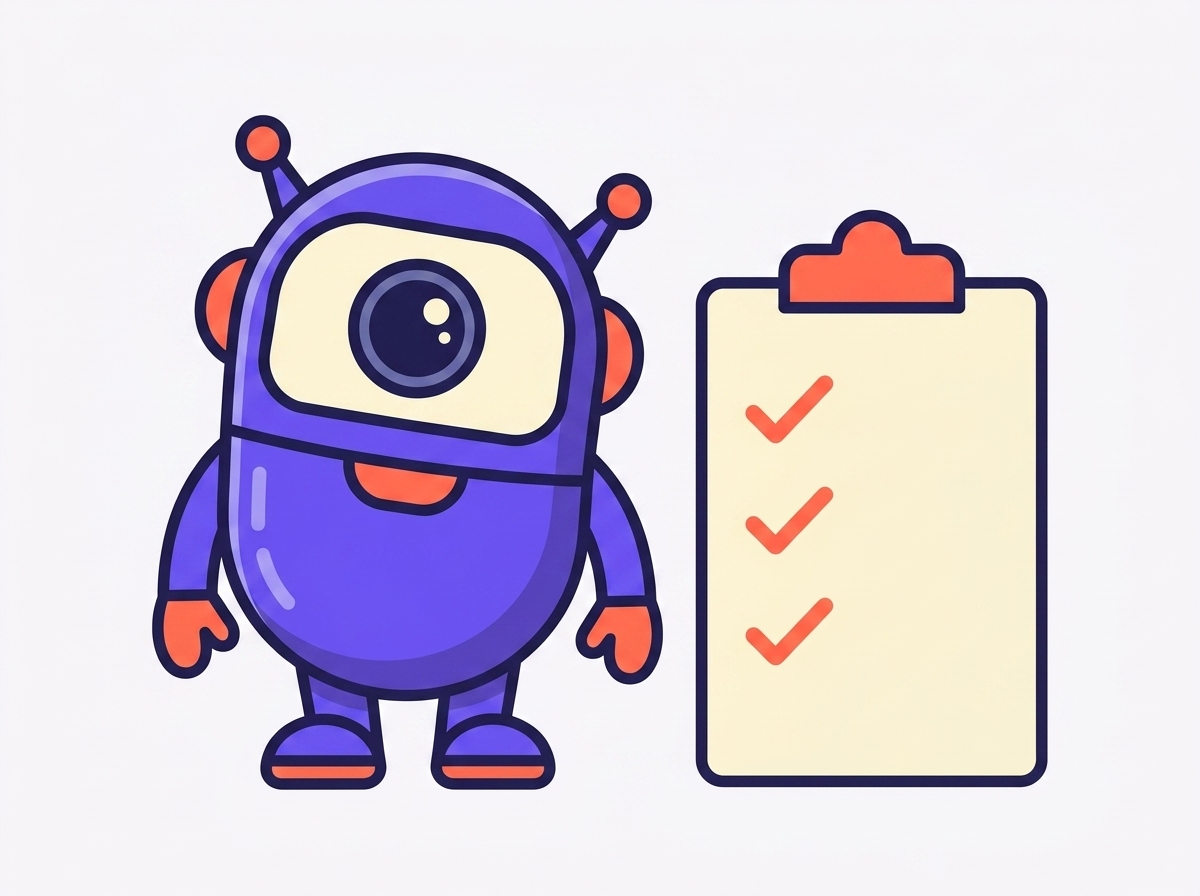 The kitstarter robot beside a short checklist, standing in for CLAUDE.md best practices